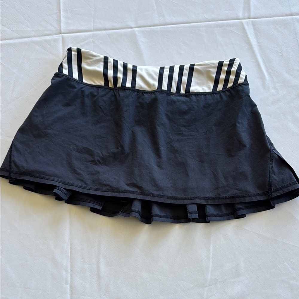Navy and White Women's Skirt
